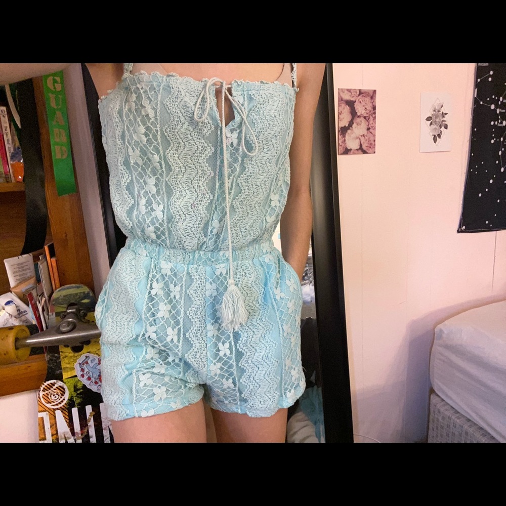 Adorable teal romper!